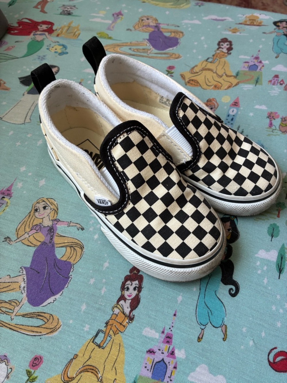 Vans Kids Slip-On Checkerboard Sneakers - Black & Cream